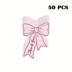 Pink Bow Thank You Cards 50 Count! Cards Only No Envelopes